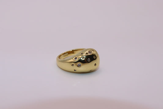 Anillo gota con circonia abierto