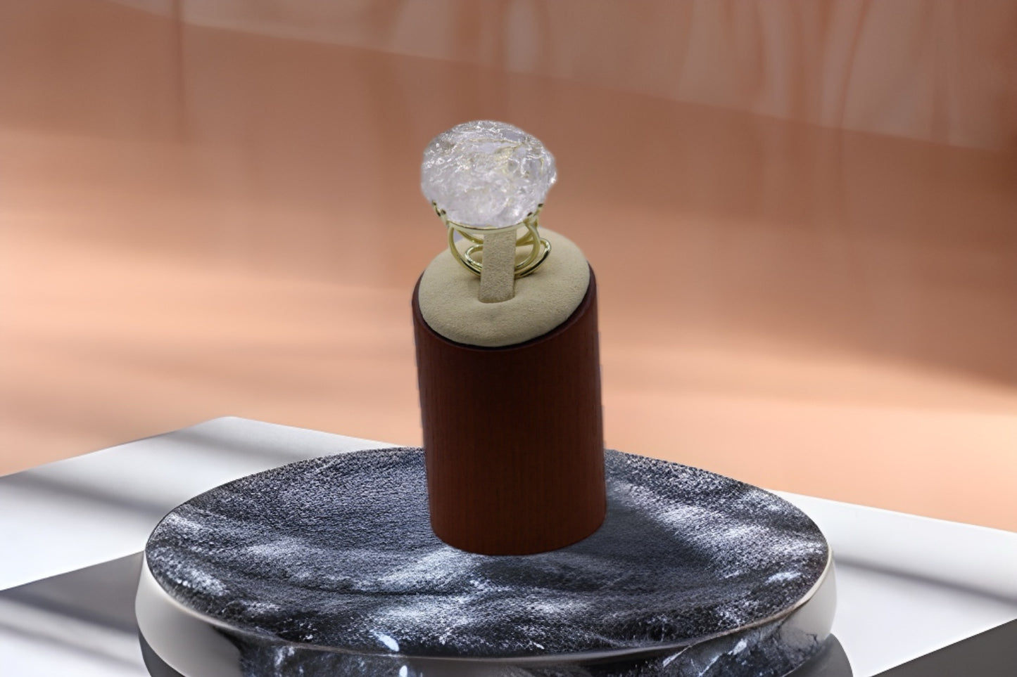 Open crystal stone ring