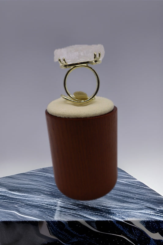 Open crystal stone ring